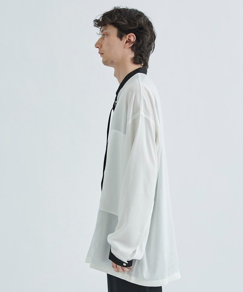ANEI（アーネイ）の「【ANEI】RIBBON TUNIC P.O. 2-TONE（シャツ/ブラウス・メンズ・ネイビー/ホワイト/サックスブルー・3/2）」の7枚目の写真
