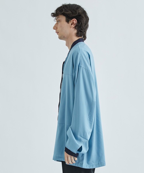ANEI（アーネイ）の「【ANEI】RIBBON TUNIC P.O. 2-TONE（シャツ/ブラウス・メンズ・ネイビー/ホワイト/サックスブルー・3/2）」の20枚目の写真