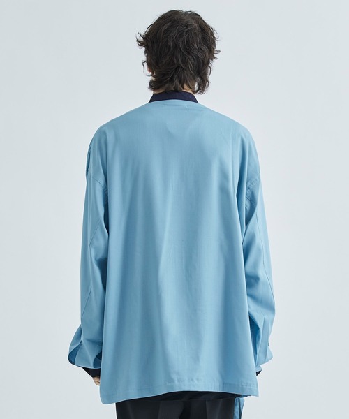 ANEI（アーネイ）の「【ANEI】RIBBON TUNIC P.O. 2-TONE（シャツ/ブラウス・メンズ・ネイビー/ホワイト/サックスブルー・3/2）」の21枚目の写真