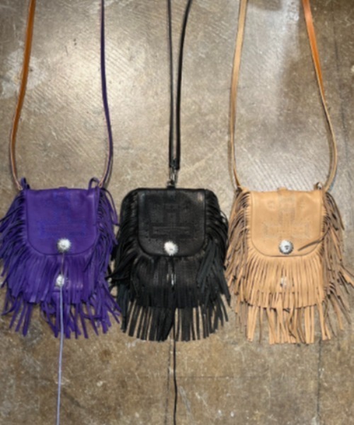 SEVESKIG（セヴシグ）の「SEVESKIG/セブシグ/Fringe bag（ショルダーバッグ・メンズ・ブラック/ベージュ/パープル・FREE）」の3枚目の写真