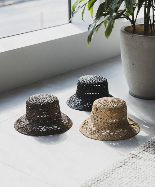 Andemiu（アンデミュウ）の「ラフィアガラアミＨＡＴ 180546（ハット・レディース・ブラウン/ベージュ/ブラック・FREE）」の4枚目の写真