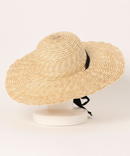 ammy.（エイミードット）の「【 ammy. / エイミードット 】 リボン付き なみなみ ストローハット（ハット・レディース・ナチュラル・FREE）」の2枚目の写真