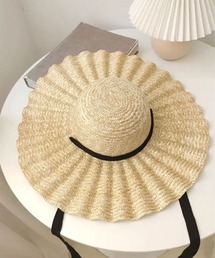 ammy. | 【 ammy. / エイミードット 】 リボン付き なみなみ ストローハット(ハット)