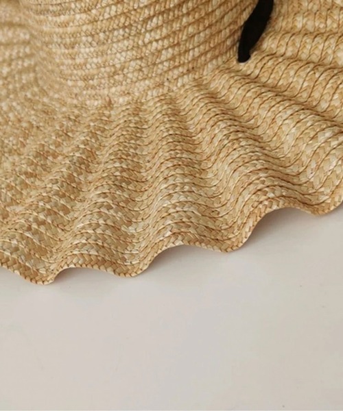 ammy.（エイミードット）の「【 ammy. / エイミードット 】 リボン付き なみなみ ストローハット（ハット・レディース・ナチュラル・FREE）」の7枚目の写真