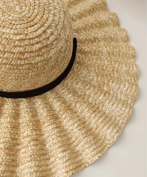 ammy.（エイミードット）の「【 ammy. / エイミードット 】 リボン付き なみなみ ストローハット（ハット・レディース・ナチュラル・FREE）」の9枚目の写真