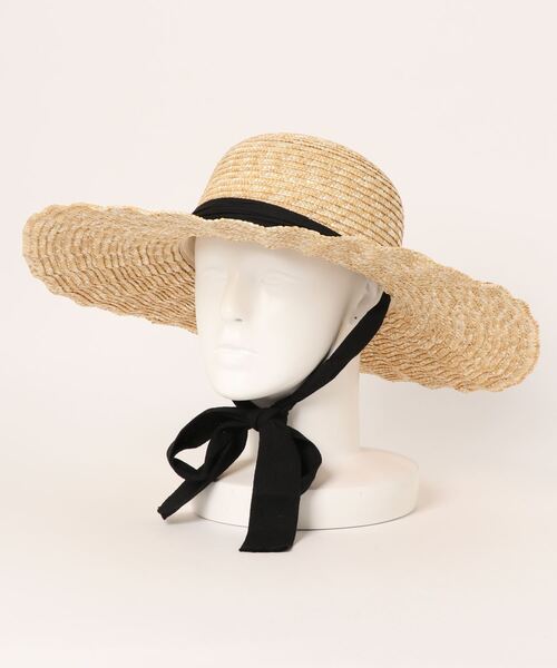 ammy.（エイミードット）の「【 ammy. / エイミードット 】 リボン付き なみなみ ストローハット（ハット・レディース・ナチュラル・FREE）」の3枚目の写真