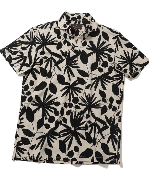 MEN'S BIGI（メンズビギ）の「フラワープリントスキッパーポロシャツ（ポロシャツ・メンズ・グリーン系その他/ホワイト系その他・01/02/03）」の2枚目の写真