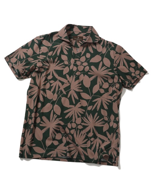 MEN'S BIGI（メンズビギ）の「フラワープリントスキッパーポロシャツ（ポロシャツ・メンズ・グリーン系その他/ホワイト系その他・01/02/03）」の9枚目の写真