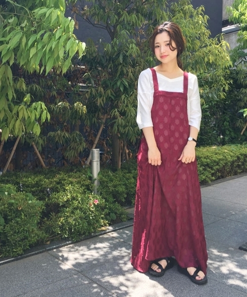 Kastane（カスタネ）の「【Kastane】柄シフォンマキシワンピース（ワンピース・レディース・ネイビー/ボルドー/ブラック・FREE）」の3枚目の写真