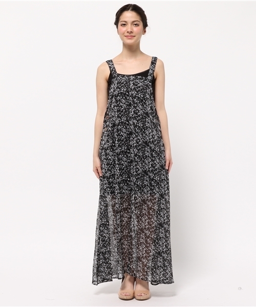 Kastane（カスタネ）の「【Kastane】柄シフォンマキシワンピース（ワンピース・レディース・ネイビー/ボルドー/ブラック・FREE）」の4枚目の写真