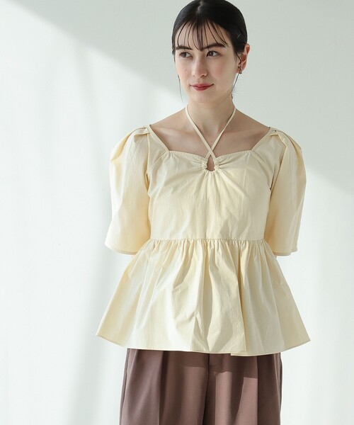 Ray BEAMS（レイビームス）の「Ray BEAMS / クロス ホルター スクエアネック ブラウス（シャツ/ブラウス・レディース・ブラック/ベージュ・ONE SIZE）」の21枚目の写真