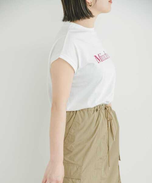 ITEMS URBANRESEARCH（アイテムズ アーバンリサーチ）の「ロゴフレンチTシャツ（Tシャツ/カットソー・レディース・ブラック/ホワイト/オレンジ/ブラウン・FREE）」の7枚目の写真
