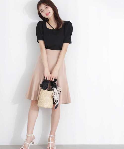 PROPORTION BODY DRESSING(プロポーションボディドレッシング)の「シームフレアースカート / 1213120504(スカート・レディース・ベージュ/ホワイト系その他/ブラック・SMALL/MEDIUM)」の1枚目の写真