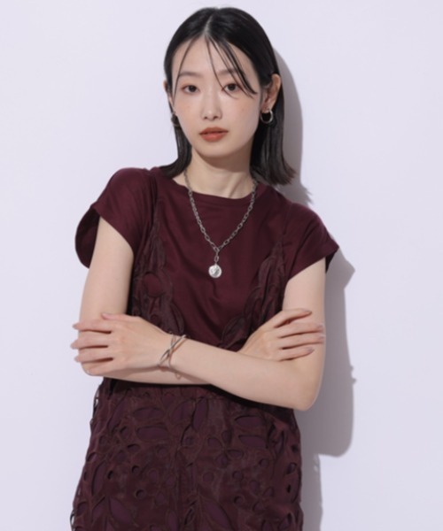 Mystrada(マイストラーダ)の「クルーネックカットソー(Tシャツ/カットソー・レディース・ブラック/ホワイト/グレイッシュベージュ/レッド系その他3・38)」の7枚目の写真