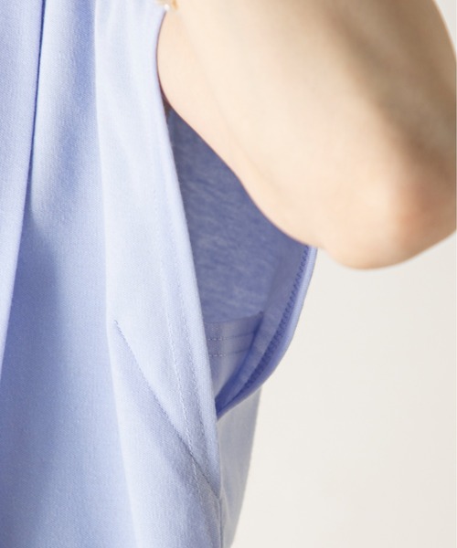 MILLION CARATS(ミリオンカラッツ)の「【ReBasic】リラクシーさときれい見えを両立するタッククルーネックカットソー(Tシャツ/カットソー・レディース・サックスブルー/ピンク/オフホワイト/ブラック/グリーン・MEDIUM/LARGE)」の12枚目の写真