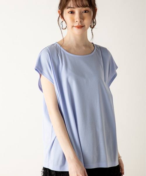 MILLION CARATS(ミリオンカラッツ)の「【ReBasic】リラクシーさときれい見えを両立するタッククルーネックカットソー(Tシャツ/カットソー・レディース・サックスブルー/ピンク/オフホワイト/ブラック/グリーン・MEDIUM/LARGE)」の15枚目の写真