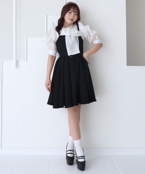 TITTY&CO.（ティティーアンドコー）の「フリルスリーブリボン半袖ブラウス（シャツ/ブラウス・レディース・ホワイト系その他/ブラック/ホワイト/ピンクベージュ/グレー・FREE）」の21枚目の写真