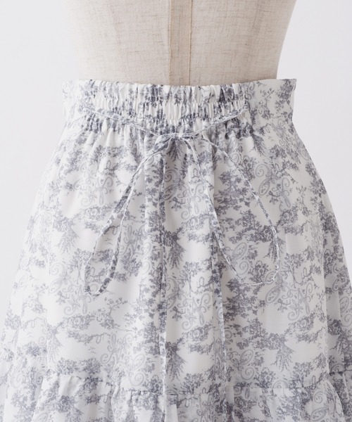 one after another NICE CLAUP（ワンアフターアナザーナイスクラップ）の「トワルドジュイ/オリジナルプリントティアードスカート（スカート・レディース・グレー系その他/ピンク系その他/ライトグレー系・FREE）」の22枚目の写真