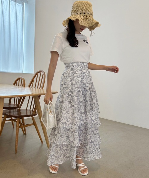 トワルドジュイ/オリジナルプリントティアードスカート（スカート