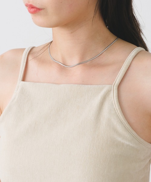 Kastane（カスタネ）の「【新色追加】カップ付きベロアアメスリキャミ（キャミソール・レディース・オレンジ/ブルー/グリーン/アイボリー/ピンク・FREE）」の20枚目の写真