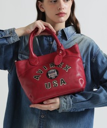 AVIREX（アヴィレックス）の「《直営店限定》バーシティー レザー ミニ トートバッグ/VARSITY LEATHER MINI TOTE BAG/AVX5626（トートバッグ）」