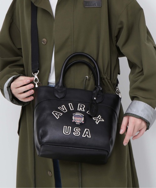 直営店限定》バーシティー レザー ミニ トートバッグ/VARSITY LEATHER