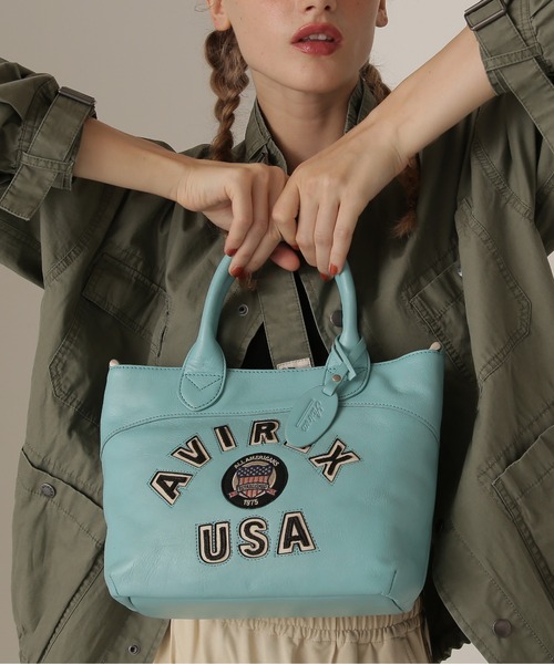 直営店限定》バーシティー レザー ミニ トートバッグ/VARSITY LEATHER