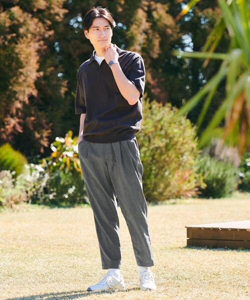 green label relaxing（グリーンレーベルリラクシング）の「コットン ポロスキッパー Tシャツ（ポロシャツ・メンズ・ライトグレー/ダークグリーン/ダークグレー・XL/S/M/L）」の6枚目の写真