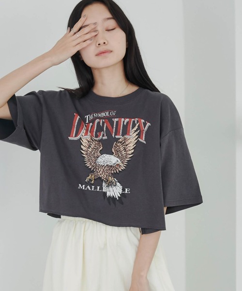 WEGO(ウィゴー)の「WEGO/ヴィンテージグラフィックショートTシャツ(Tシャツ/カットソー・レディース・ホワイト系その他/スミクロ/ネイビー/ホワイト/その他3/ベージュ/その他2/その他1/その他9/その他6/その他7/その他5/その他4/その他8/その他10/その他11/その他12・SMALL/MEDIUM)」の8枚目の写真