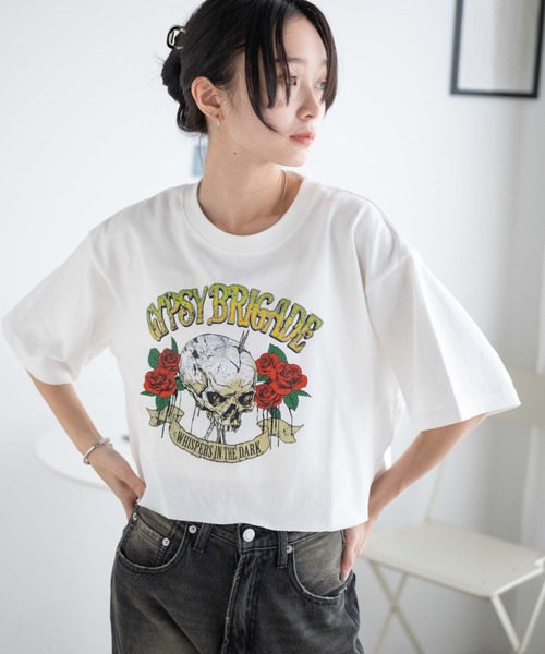 WEGO(ウィゴー)の「WEGO/ヴィンテージグラフィックショートTシャツ(Tシャツ/カットソー・レディース・ホワイト系その他/スミクロ/ネイビー/ホワイト/その他3/ベージュ/その他2/その他1/その他9/その他6/その他7/その他5/その他4/その他8/その他10/その他11/その他12・SMALL/MEDIUM)」の13枚目の写真
