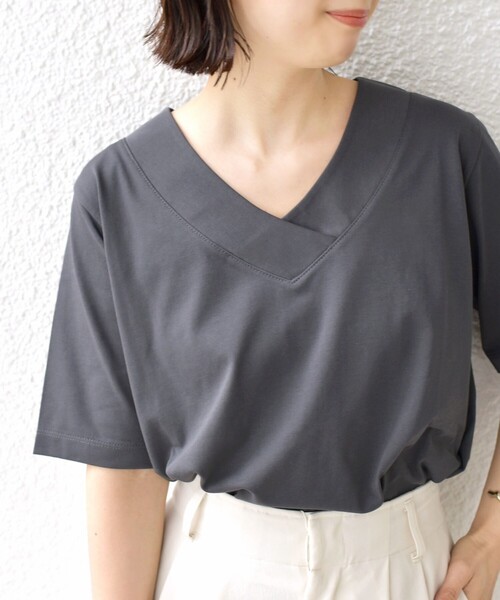 【WEB限定】〈ネックが選べる2サイズ展開〉オーガニックコットンバリエーションネックTEE