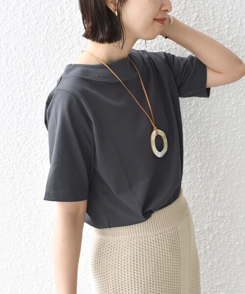 【WEB限定】〈ネックが選べる2サイズ展開〉オーガニックコットンバリエーションネックTEE