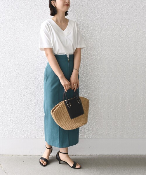 【WEB限定】〈ネックが選べる2サイズ展開〉オーガニックコットンバリエーションネックTEE