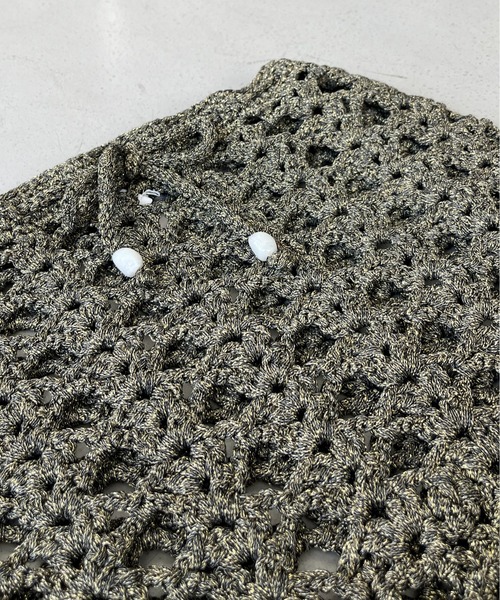 GANNI(ガニー)の「GANNI Crochet Mini Skirt(スカート・レディース・ブラック×ゴールド・32/34)」の3枚目の写真