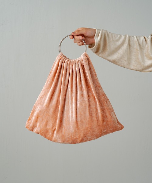 earthy（アーシー）の「ベロアリングBAG（ハンドバッグ・レディース・キャメル/ブラウン/アイボリー/ブラック・FREE）」の4枚目の写真