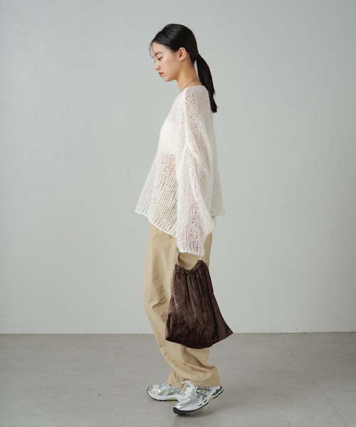 earthy（アーシー）の「ベロアリングBAG（ハンドバッグ・レディース・キャメル/ブラウン/アイボリー/ブラック・FREE）」の7枚目の写真