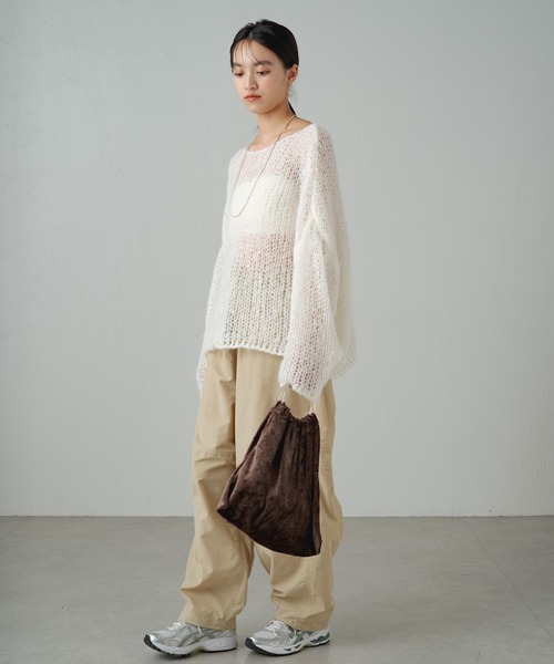 earthy（アーシー）の「ベロアリングBAG（ハンドバッグ・レディース・キャメル/ブラウン/アイボリー/ブラック・FREE）」の8枚目の写真