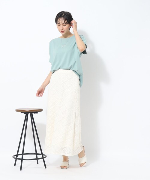 Cutie Blonde（キューティーブロンド）の「◆【大人のフェミニンカジュアル】Aライン レーススカート（スカート・レディース・オレンジ/ホワイト系・01/02/03）」の8枚目の写真