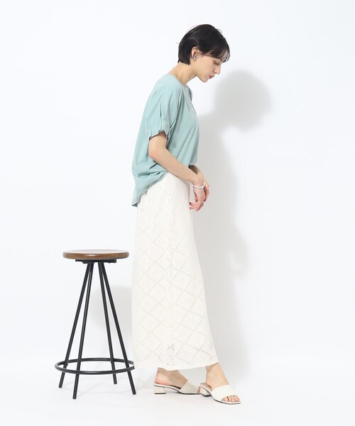 Cutie Blonde（キューティーブロンド）の「◆【大人のフェミニンカジュアル】Aライン レーススカート（スカート・レディース・オレンジ/ホワイト系・01/02/03）」の15枚目の写真