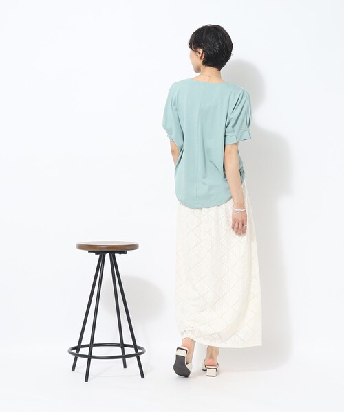 Cutie Blonde（キューティーブロンド）の「◆【大人のフェミニンカジュアル】Aライン レーススカート（スカート・レディース・オレンジ/ホワイト系・01/02/03）」の18枚目の写真