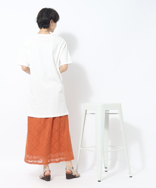 Cutie Blonde（キューティーブロンド）の「◆【大人のフェミニンカジュアル】Aライン レーススカート（スカート・レディース・オレンジ/ホワイト系・01/02/03）」の9枚目の写真