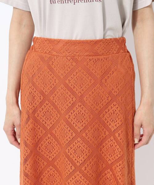 Cutie Blonde（キューティーブロンド）の「◆【大人のフェミニンカジュアル】Aライン レーススカート（スカート・レディース・オレンジ/ホワイト系・01/02/03）」の22枚目の写真