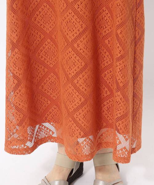 Cutie Blonde（キューティーブロンド）の「◆【大人のフェミニンカジュアル】Aライン レーススカート（スカート・レディース・オレンジ/ホワイト系・01/02/03）」の12枚目の写真