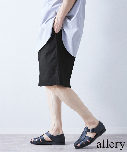 allery(アレリー)の「【allery / アレリ―】コットンリネン ショーツ(その他パンツ・メンズ・ベージュ/ブルー系その他/ブラック・LARGE/MEDIUM/SMALL)」の1枚目の写真