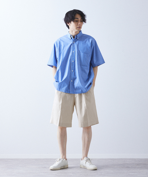 allery(アレリー)の「【allery / アレリ―】コットンリネン ショーツ(その他パンツ・メンズ・ベージュ/ブルー系その他/ブラック・LARGE/MEDIUM/SMALL)」の5枚目の写真