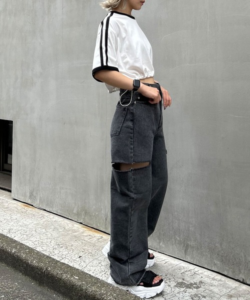 INGNI(イング)の「サイドスリット/デニムパンツ(デニムパンツ・レディース・アイボリー/ブルー系その他3/ブラック/グレー・M/S)」の17枚目の写真