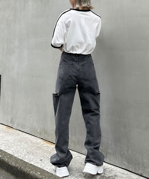 INGNI(イング)の「サイドスリット/デニムパンツ(デニムパンツ・レディース・アイボリー/ブルー系その他3/ブラック/グレー・M/S)」の18枚目の写真