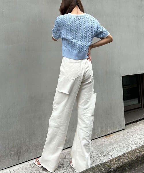 INGNI(イング)の「サイドスリット/デニムパンツ(デニムパンツ・レディース・アイボリー/ブルー系その他3/ブラック/グレー・M/S)」の14枚目の写真