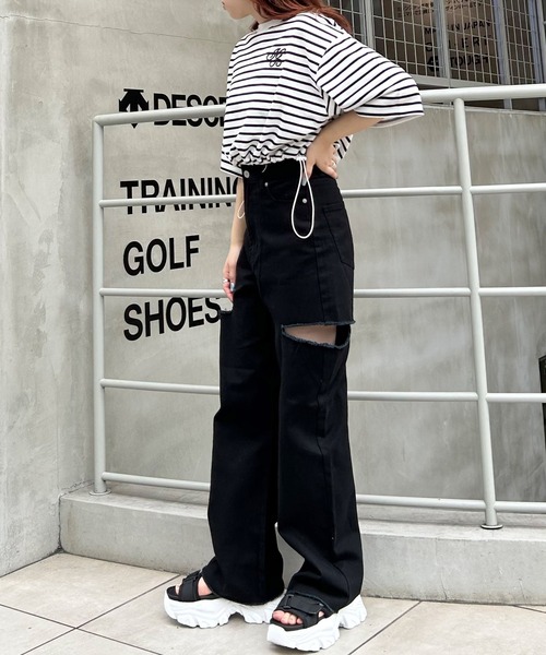 INGNI(イング)の「サイドスリット/デニムパンツ(デニムパンツ・レディース・アイボリー/ブルー系その他3/ブラック/グレー・M/S)」の21枚目の写真