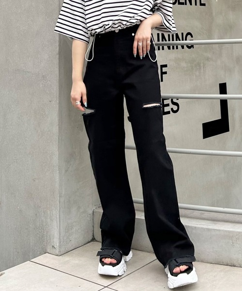 INGNI(イング)の「サイドスリット/デニムパンツ(デニムパンツ・レディース・アイボリー/ブルー系その他3/ブラック/グレー・M/S)」の19枚目の写真